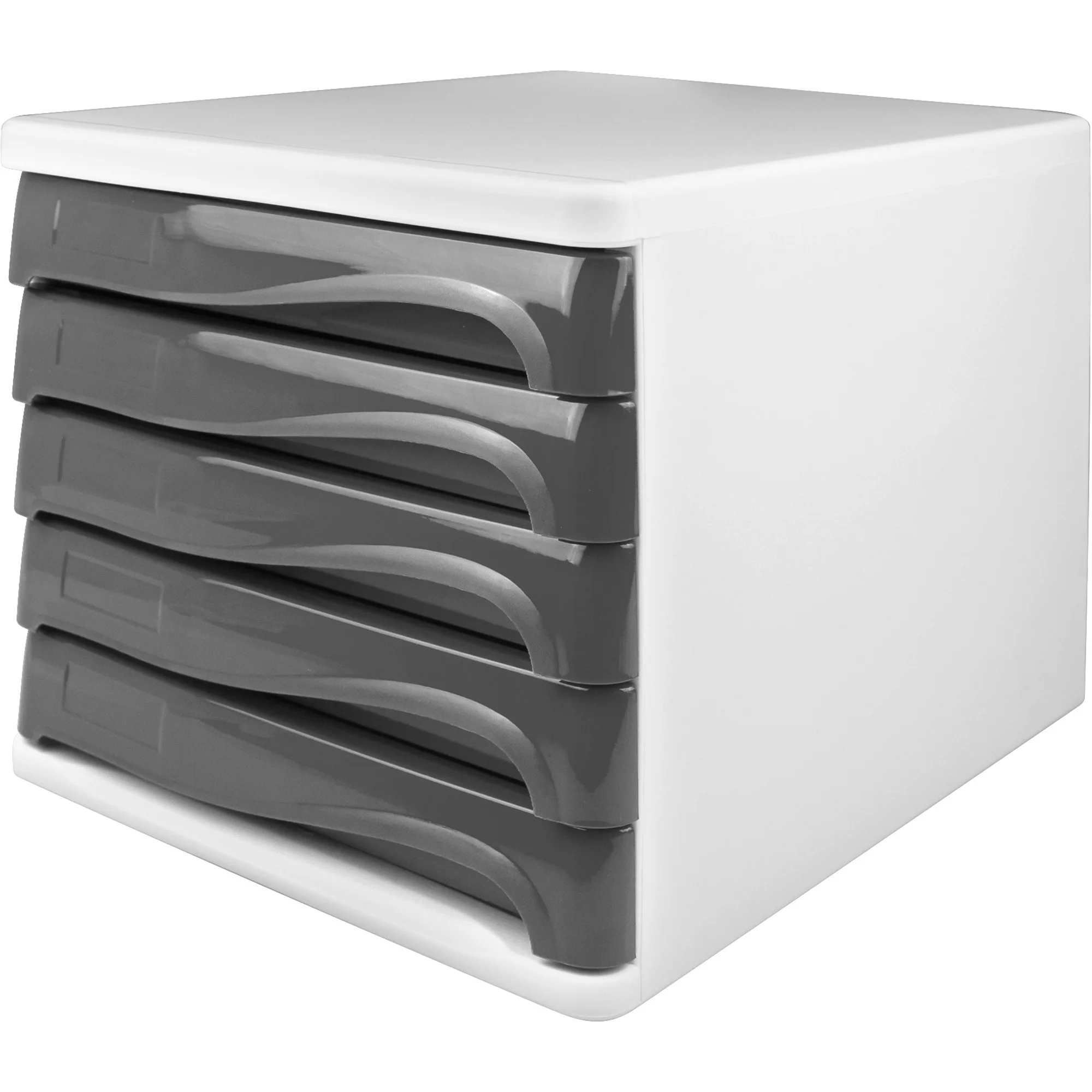 helit Schubladenbox "the wave", 5 Schübe, weiß/mittelgrau (EAN: 4012086079838)