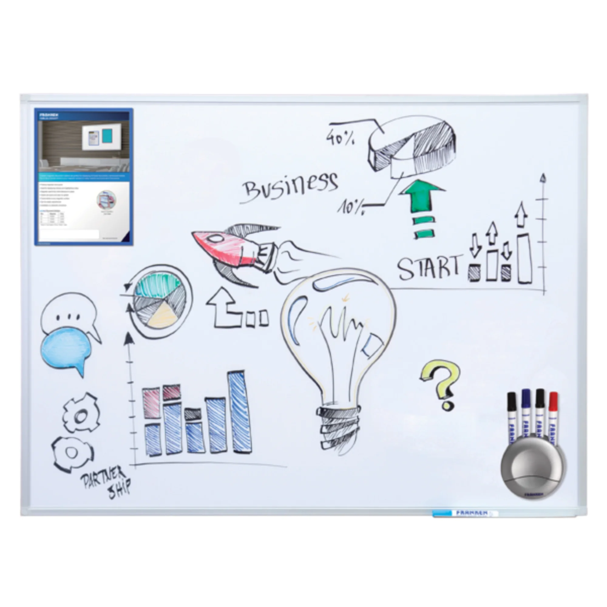 FRANKEN Weißwandtafel X-tra!Line, emailliert, 1.000 x 750 mm (EAN: 4016946705738)