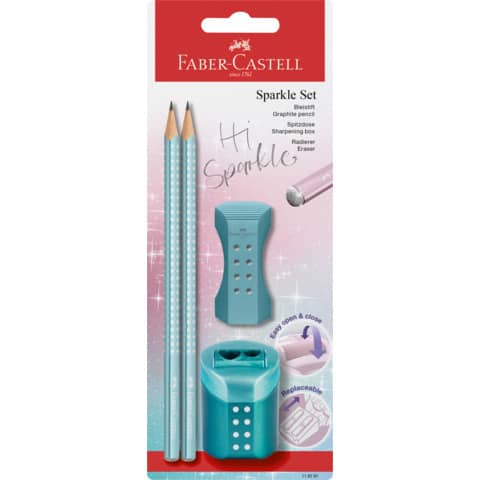 FABER-CASTELL Schreibset GRIP SPARKLE, mintgrün (EAN: 4005401182979)