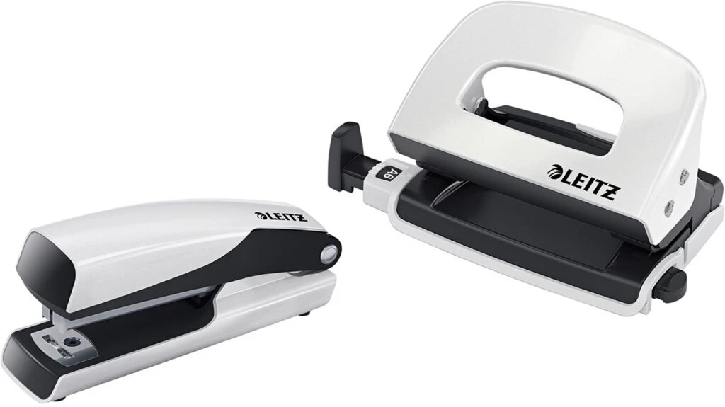 LEITZ Heftgerät- & Locher-Set Mini NeXXt WOW, perlweiß (EAN: 4002432100781)