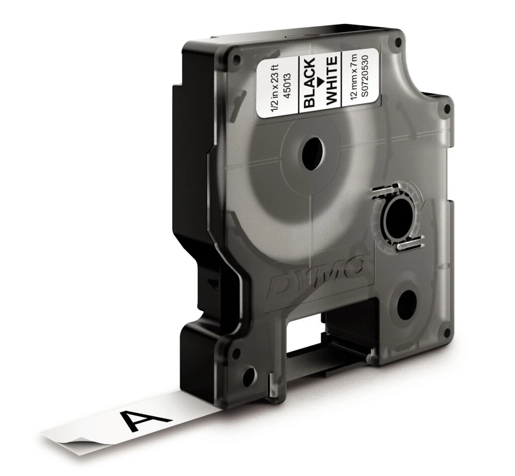 DYMO D1 Schriftbandkassette schwarz/weiß, 12 mm x 7 m (EAN: 5411313450133)