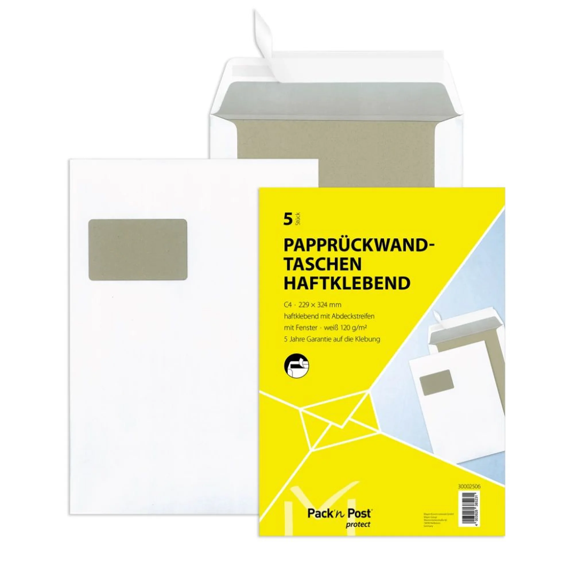 MAILmedia Versandtasche weiß mit Papprücken, mit Fenster (EAN: 4003928385231)