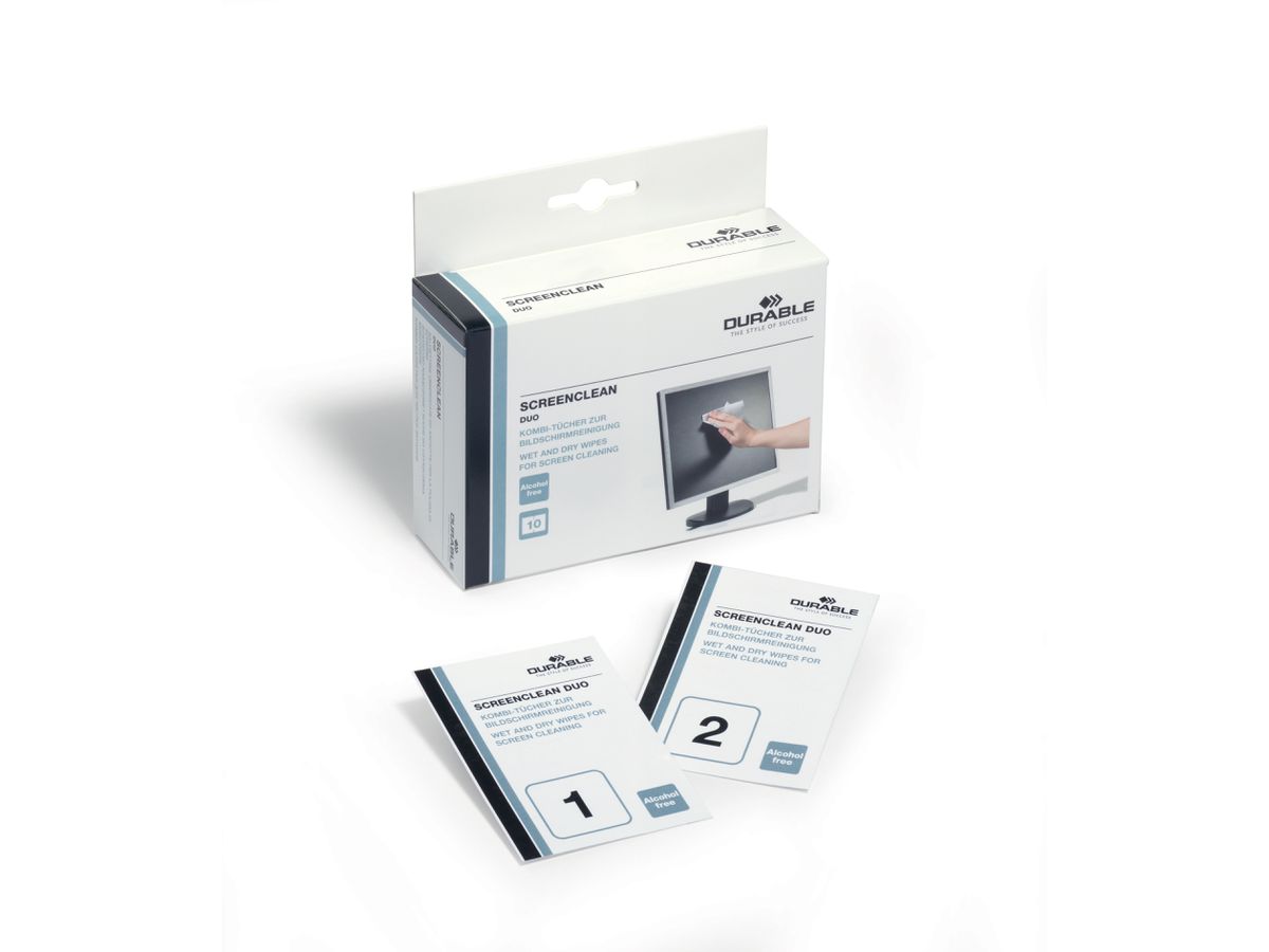DURABLE Bildschirm-Reinigungstücher SCREENCLEAN DUO (EAN: 4005546501505)