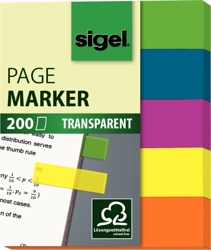 sigel Haftmarker mini, 50 x 12 mm, 200 Blatt (EAN: 4004360957987)