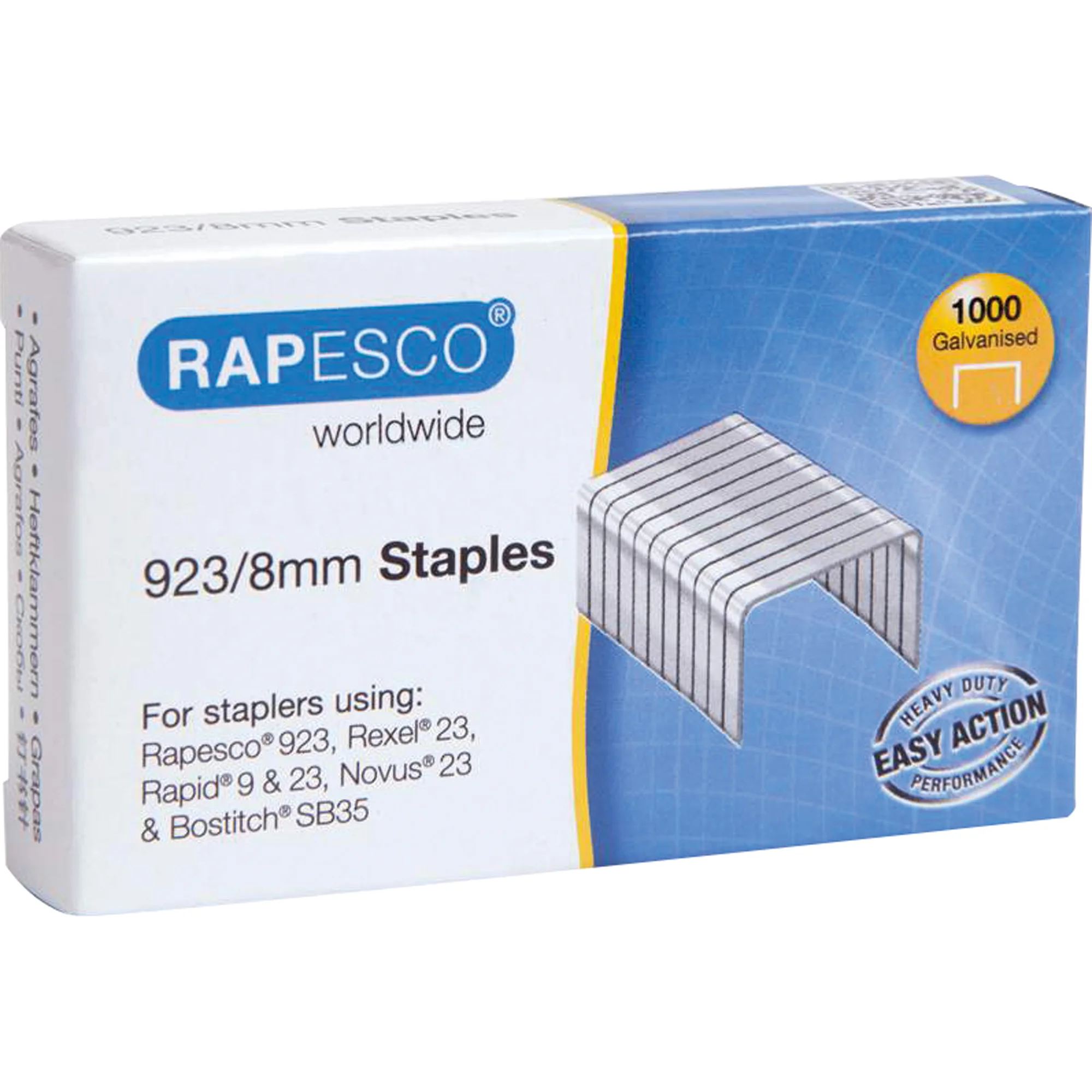 RAPESCO Heftklammern 923/8, verzinkt, 1.000 Stück (EAN: 5018505005401)