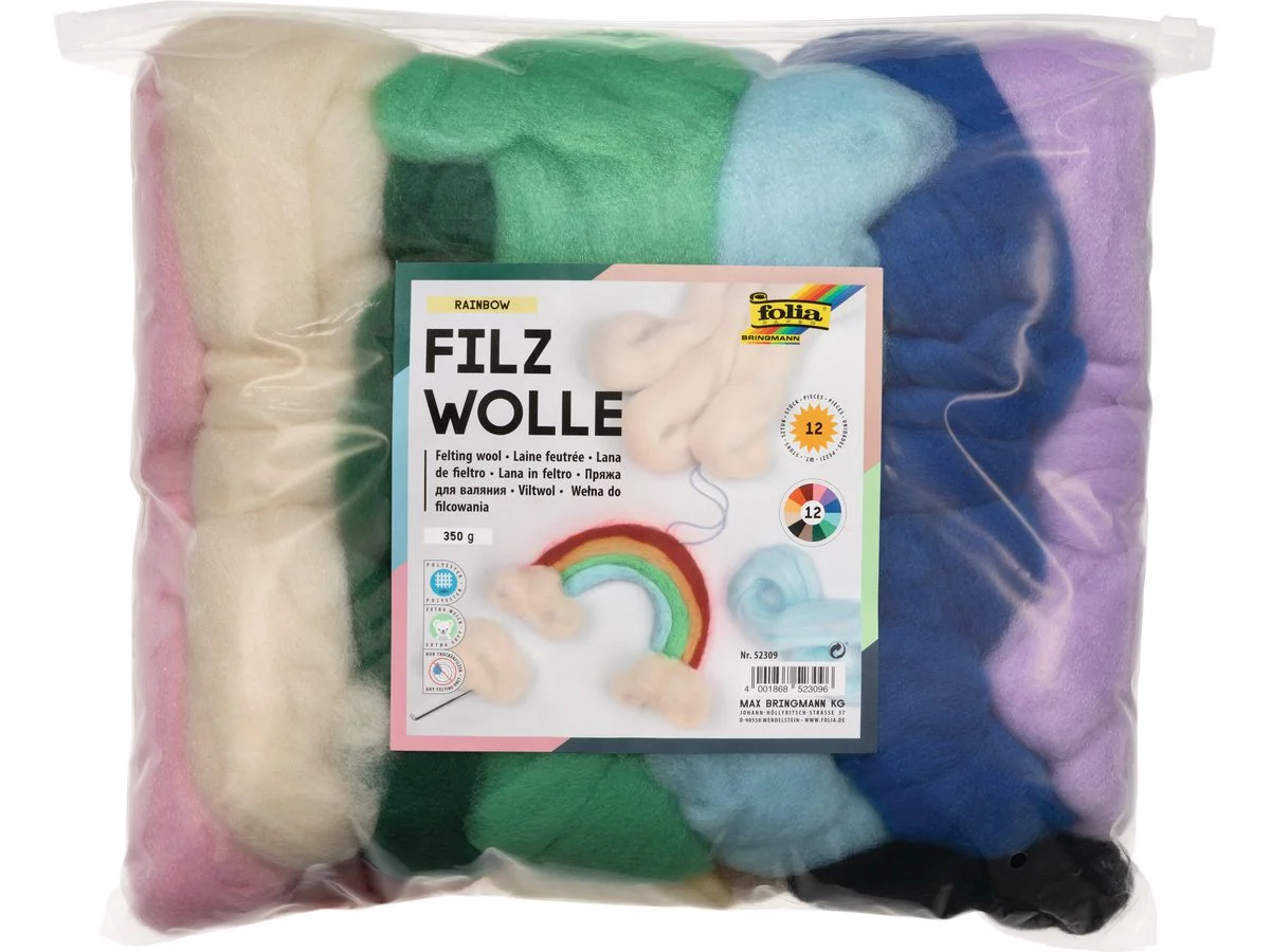 folia Filzwolle "RAINBOW", 350 g, farbig sortiert (EAN: 4001868523096)