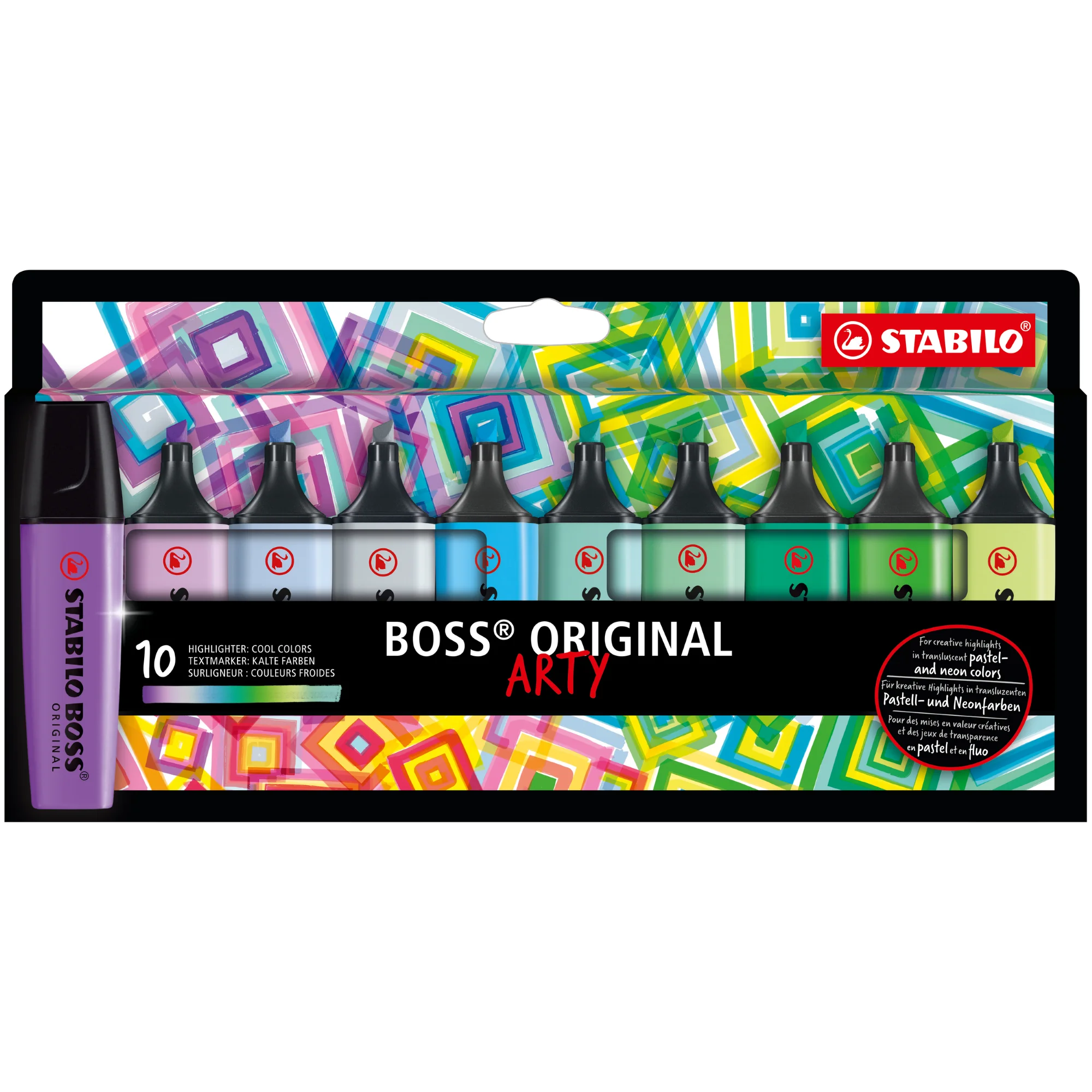 STABILO Textmarker BOSS ORIGINAL, 10er Kartonetui ARTY (EAN: 4006381577816)