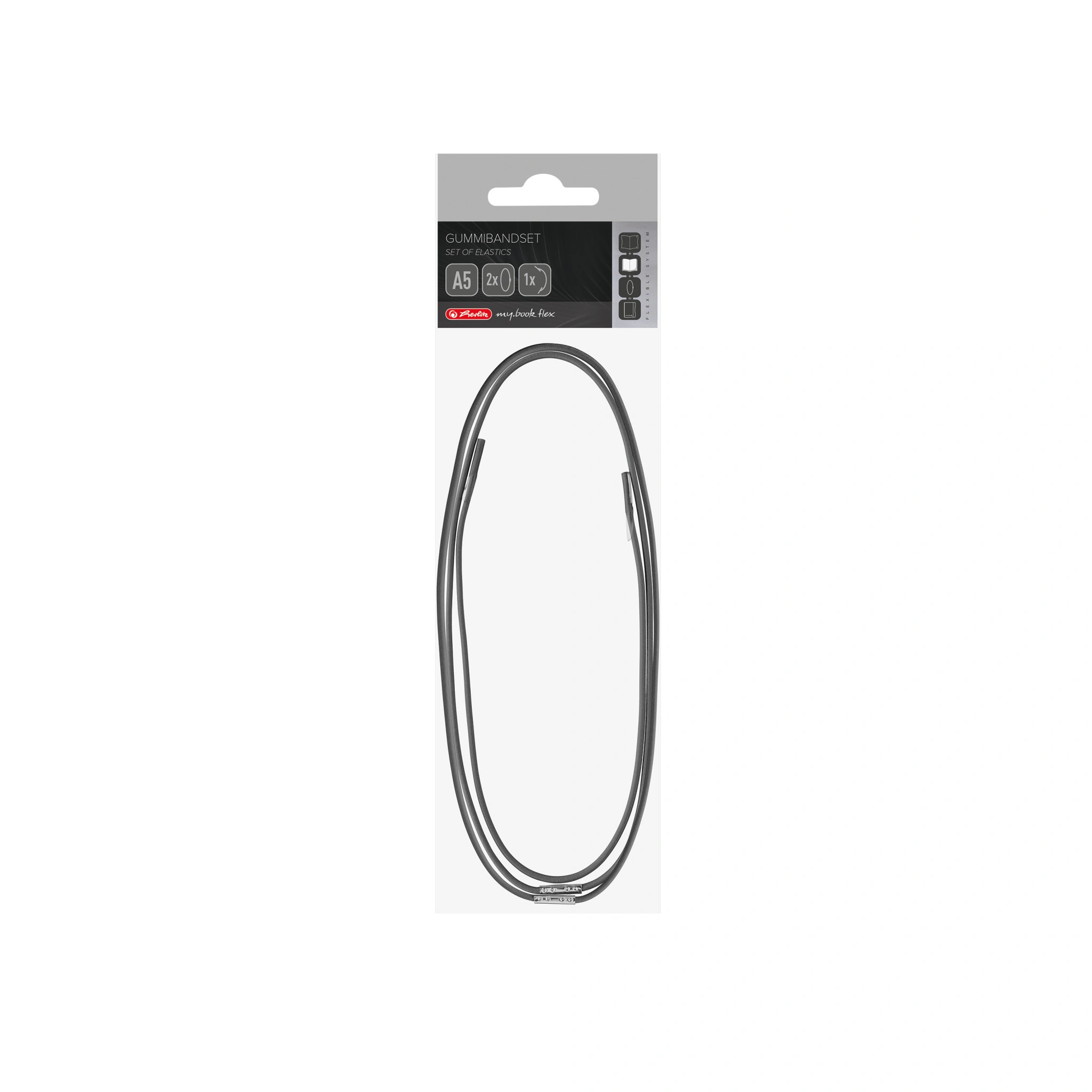 herlitz Gummiband-Ersatzset my.book flex A5, anthrazit (EAN: 4008110260488)