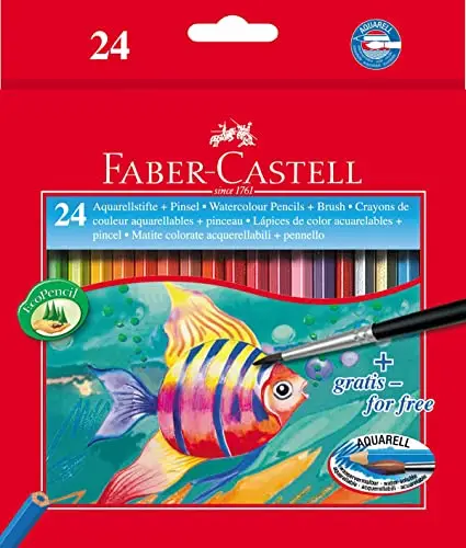 FABER-CASTELL Buntstifte KINDER-AQUARELL, 24er Kartonetui (EAN: 4005401144250)