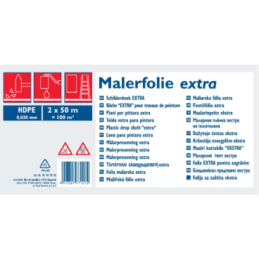 WESTEX Malerplane, HDPE, 30 my, transparent, 2 x 50 m (EAN: 4013307771272)
