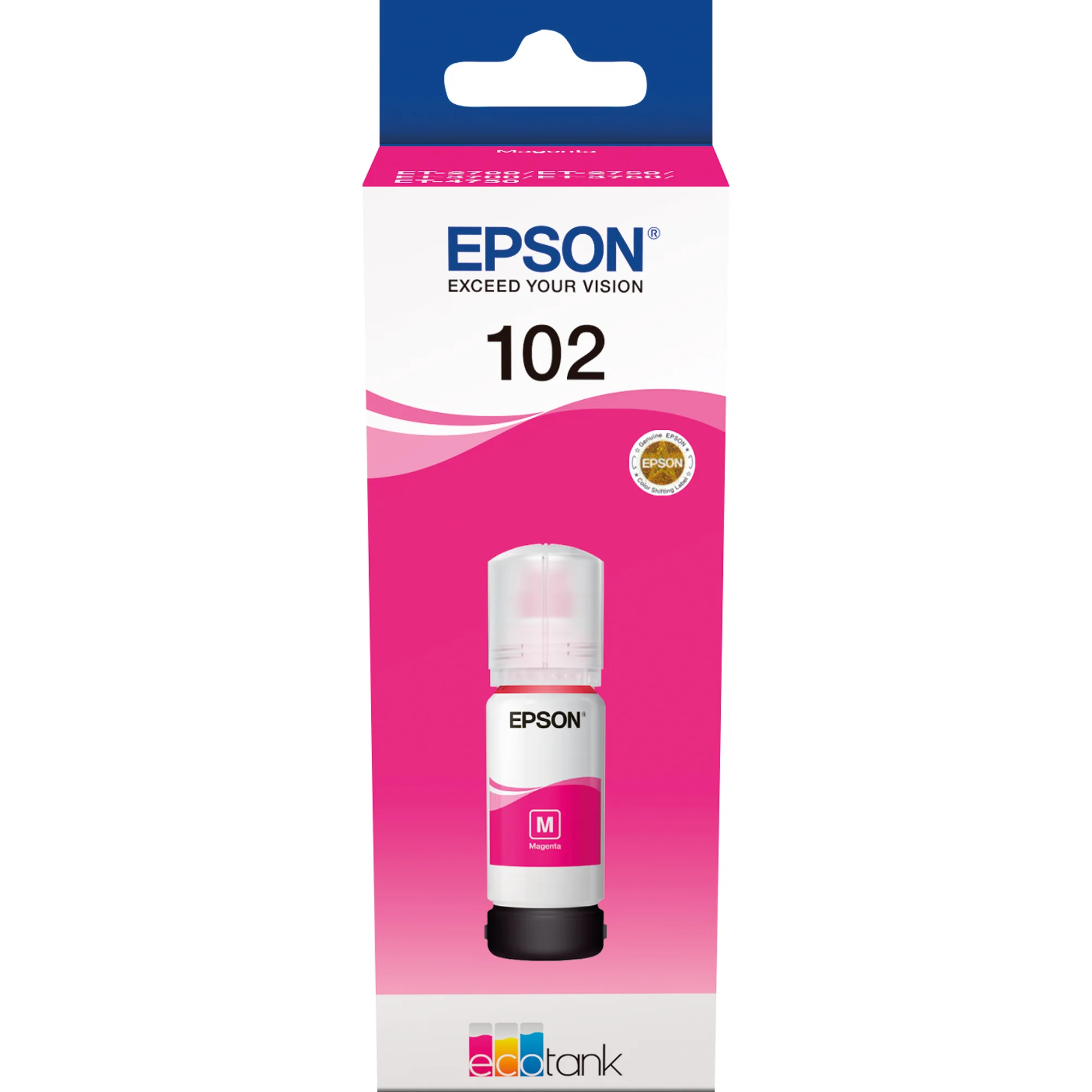 EPSON Tinte 102 für EPSON EcoTank, bottle ink, magenta (EAN: 8715946643366)