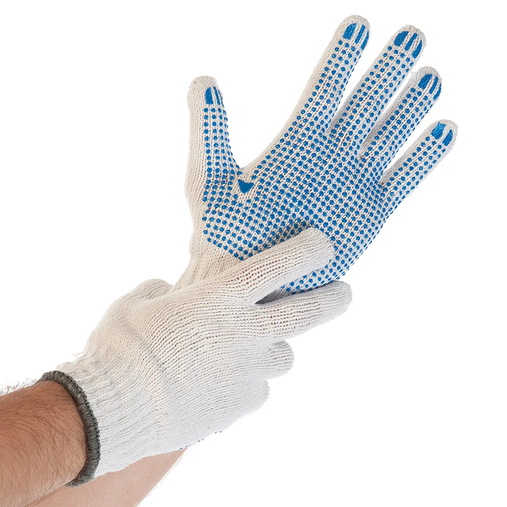 HYGOSTAR Grobstrickhandschuh STRUCTA I, weiß/blau, M (EAN: 4015544338454)