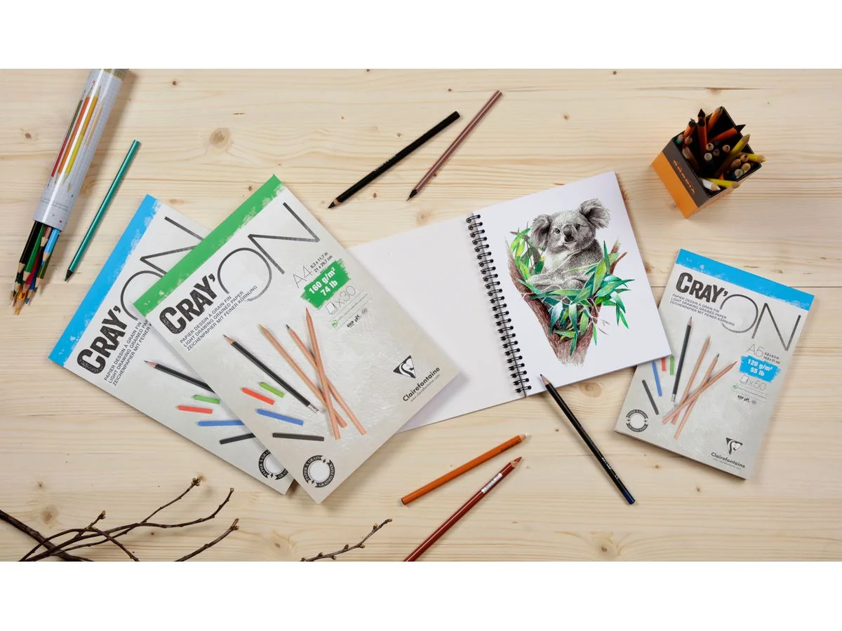 Clairefontaine Zeichenpapierblock "CRAY'ON", DIN A5, weiß (EAN: 3329689750264)