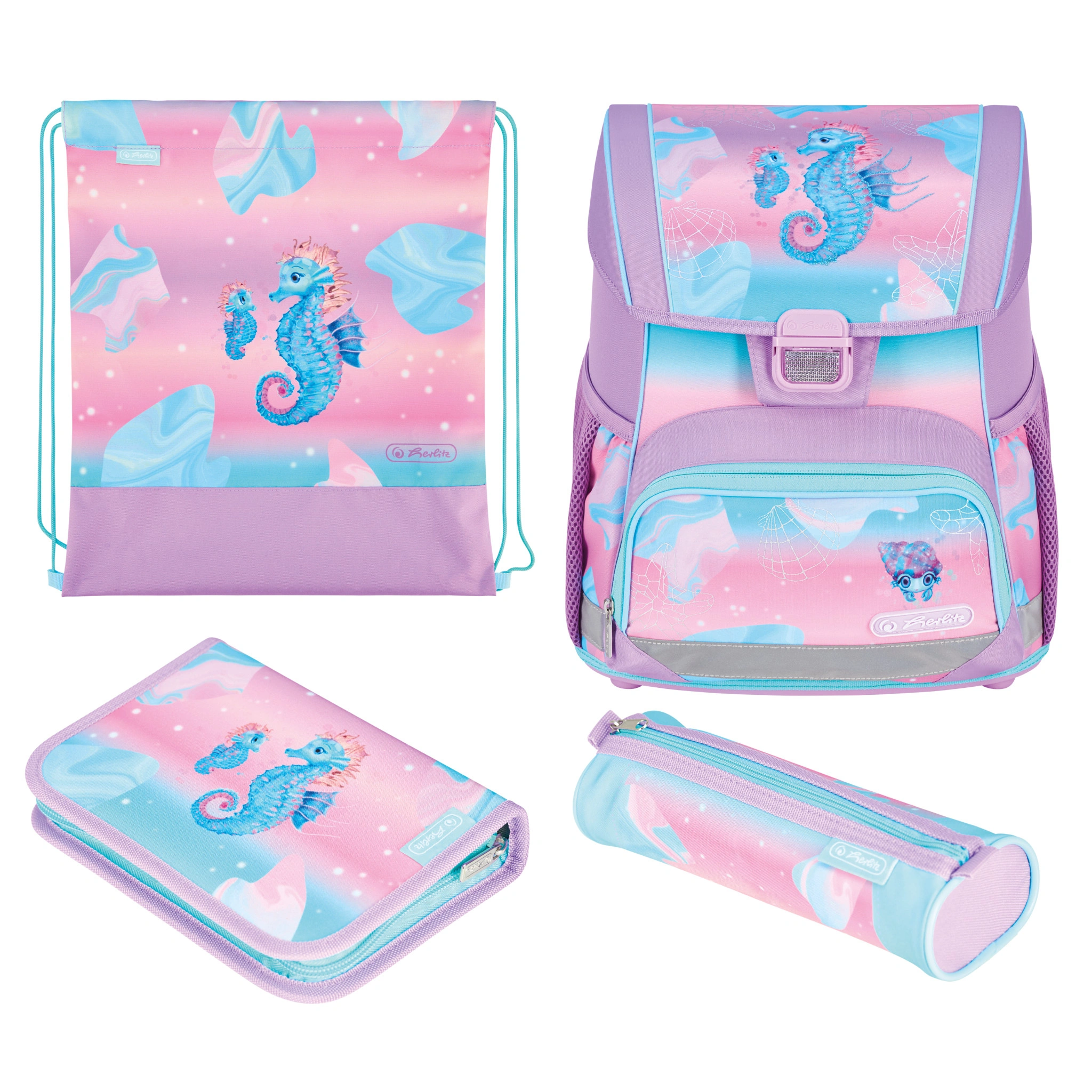 herlitz Schulranzen Loop Plus "Ocean Lights", rosa/türkis (EAN: 4008110396996)