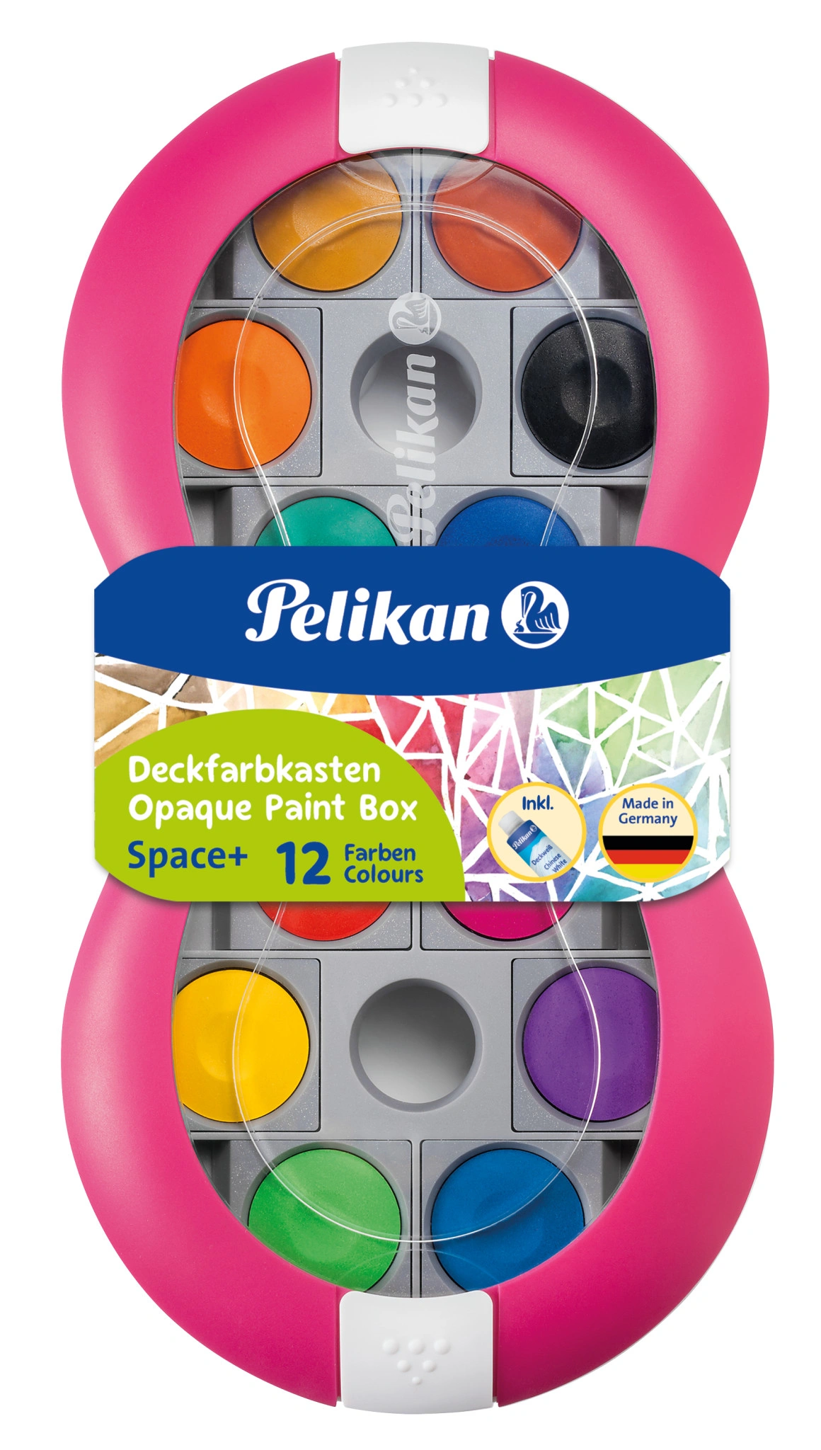 Pelikan Deckfarbkasten Space+, 12 Farben, pink (EAN: 4012700724625)