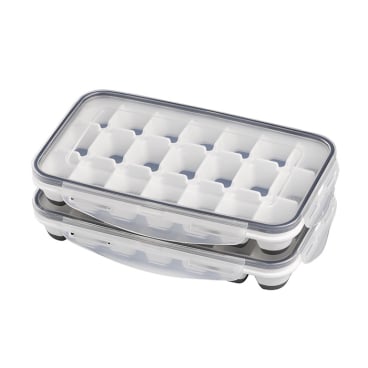 APS Eiswürfeldose mit Deckel, transparent / grau, 2er Set (EAN: 4004133361034)