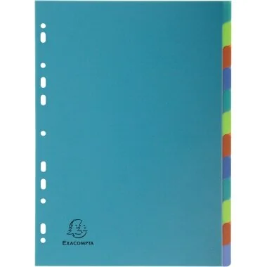 EXACOMPTA Kunststoff-Register, blanko, DIN A4, 12-teilig (EAN: 3130630027126)