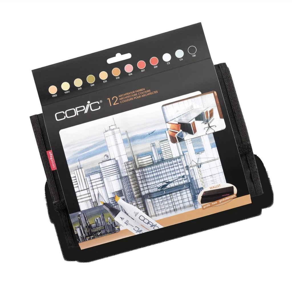 COPIC Marker classic, 24er Wallet mit 12 Architekturfarben (EAN: 4013695261256)