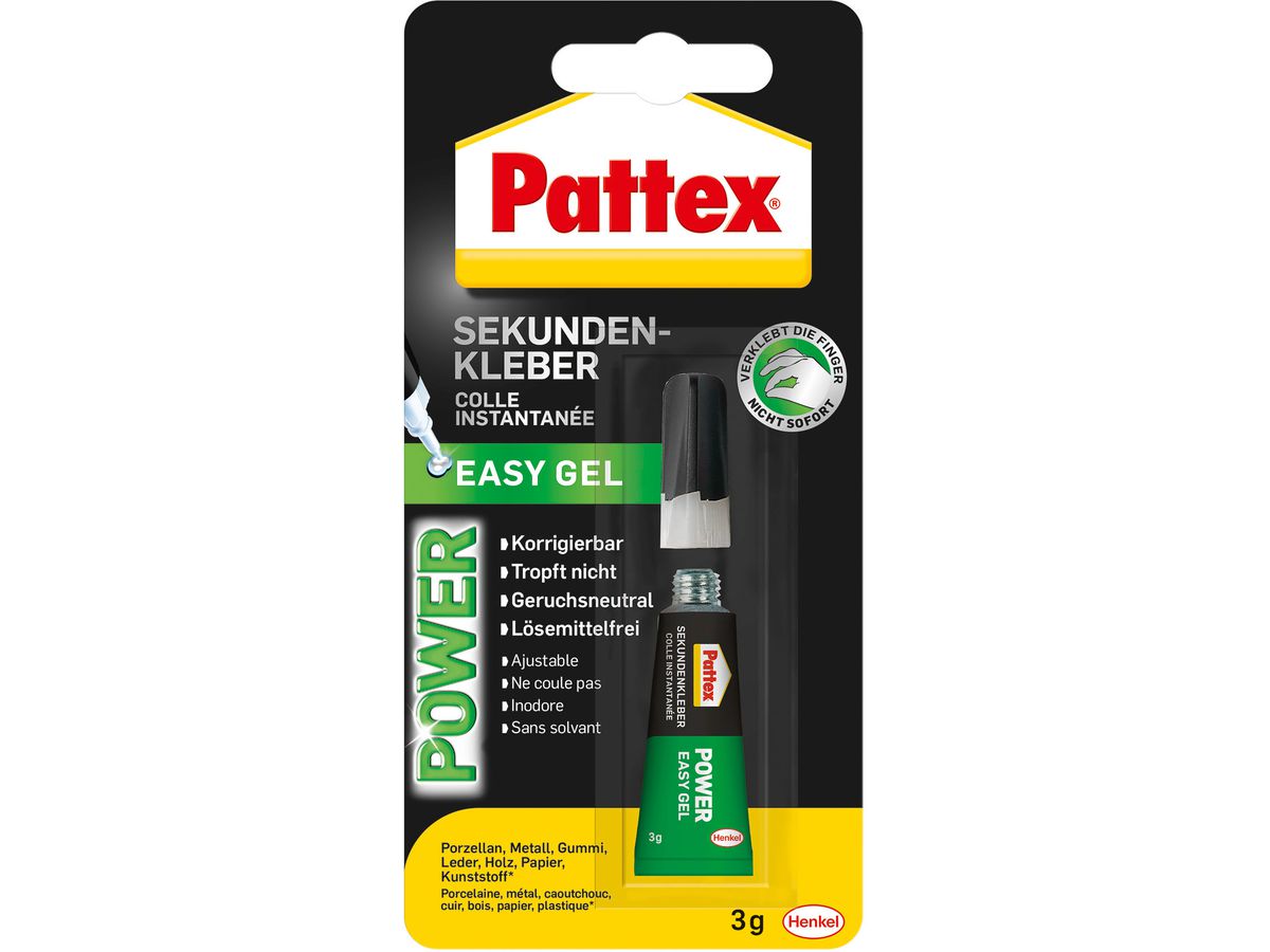 Pattex Sekundenkleber Easy Gel, 3 g Tube (EAN: 4015000415026)