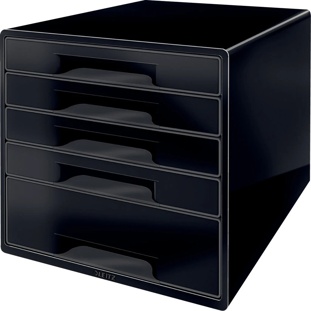 LEITZ Schubladenbox WOW CUBE, 5 Schübe, schwarz/dunkelgrau (EAN: 4002432115501)