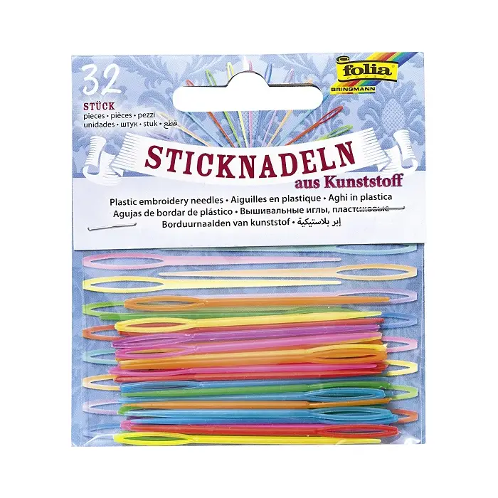 folia Kunststoff-Sticknadeln, 65 x 1,8 mm, farbig sortiert (EAN: 4001868034073)
