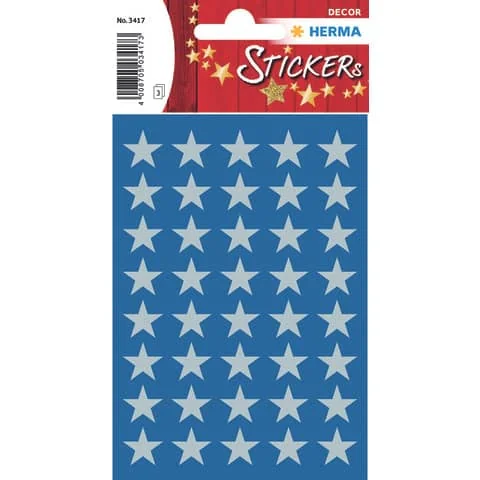 HERMA Weihnachts-Sticker DECOR "Sterne", 13 mm, silber (EAN: 4008705034173)