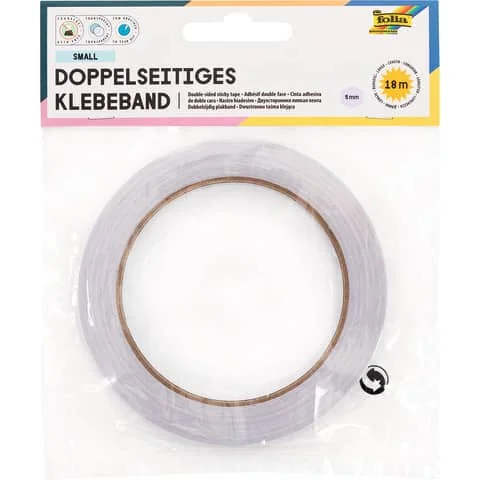 folia Doppelseitiges Klebeband, 5 mm x 18 m, transparent (EAN: 4001868016741)