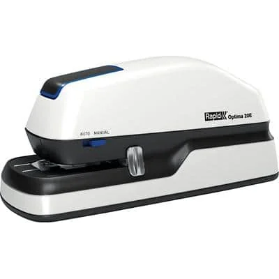 Rapid Elektrisches Heftgerät Optima 20E, weiß/grau/blau (EAN: 5028252048279)