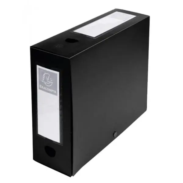 EXACOMPTA Archivbox mit Druckknopf, PP, 80 mm, schwarz (EAN: 3130630598312)