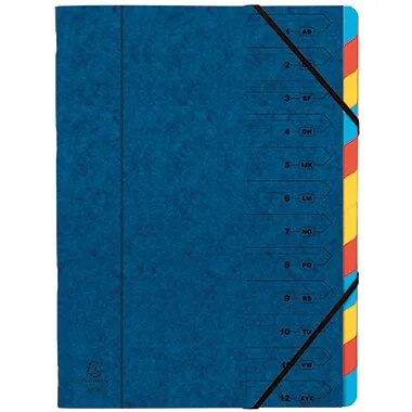EXACOMPTA Ordnungsmappe, DIN A4, Karton, 12 Fächer, blau (EAN: 3130630541226)