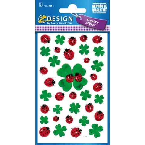AVERY Zweckform Z-Design Sticker "Marienkäfer & Kleeblätter" (EAN: 4004182043622)