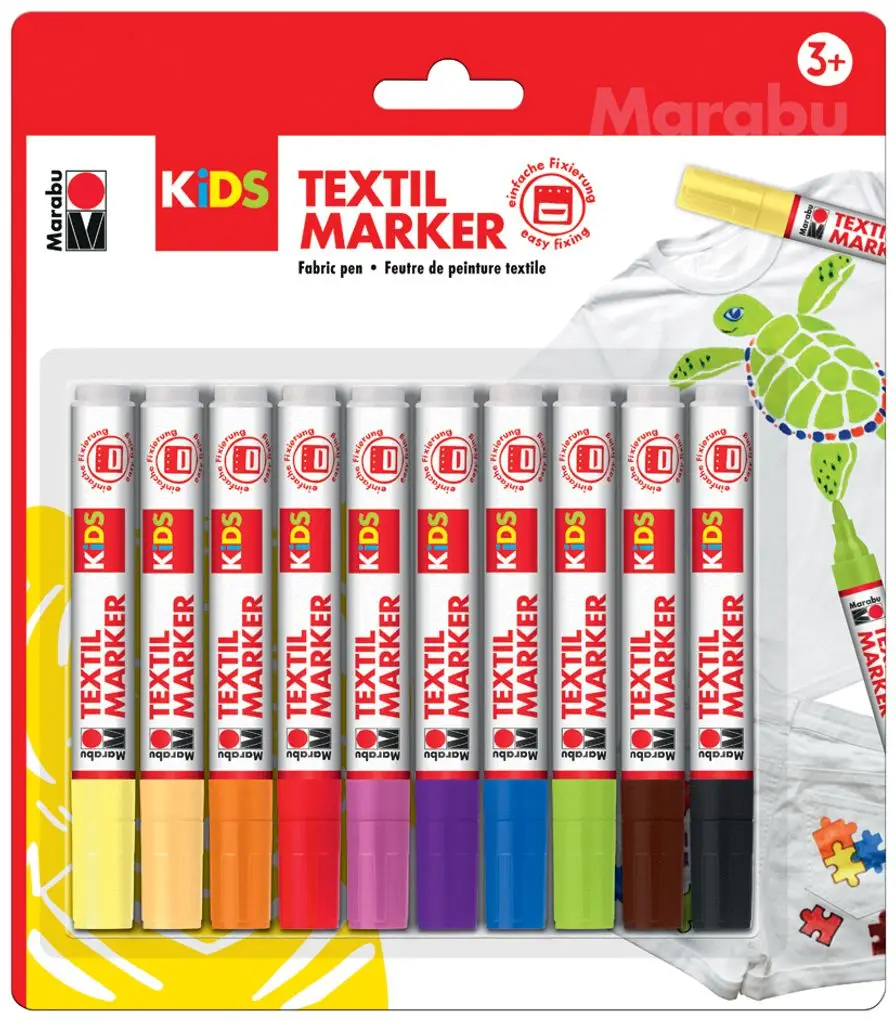 Marabu KiDS Textilmarker, 10 x 3 ml, 10er Blister (EAN: 4007751605306)