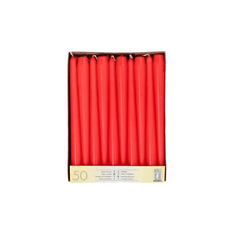 STARPAK Leuchterkerzen, 22 mm, rot, 50er Pack (EAN: 4002911179604)