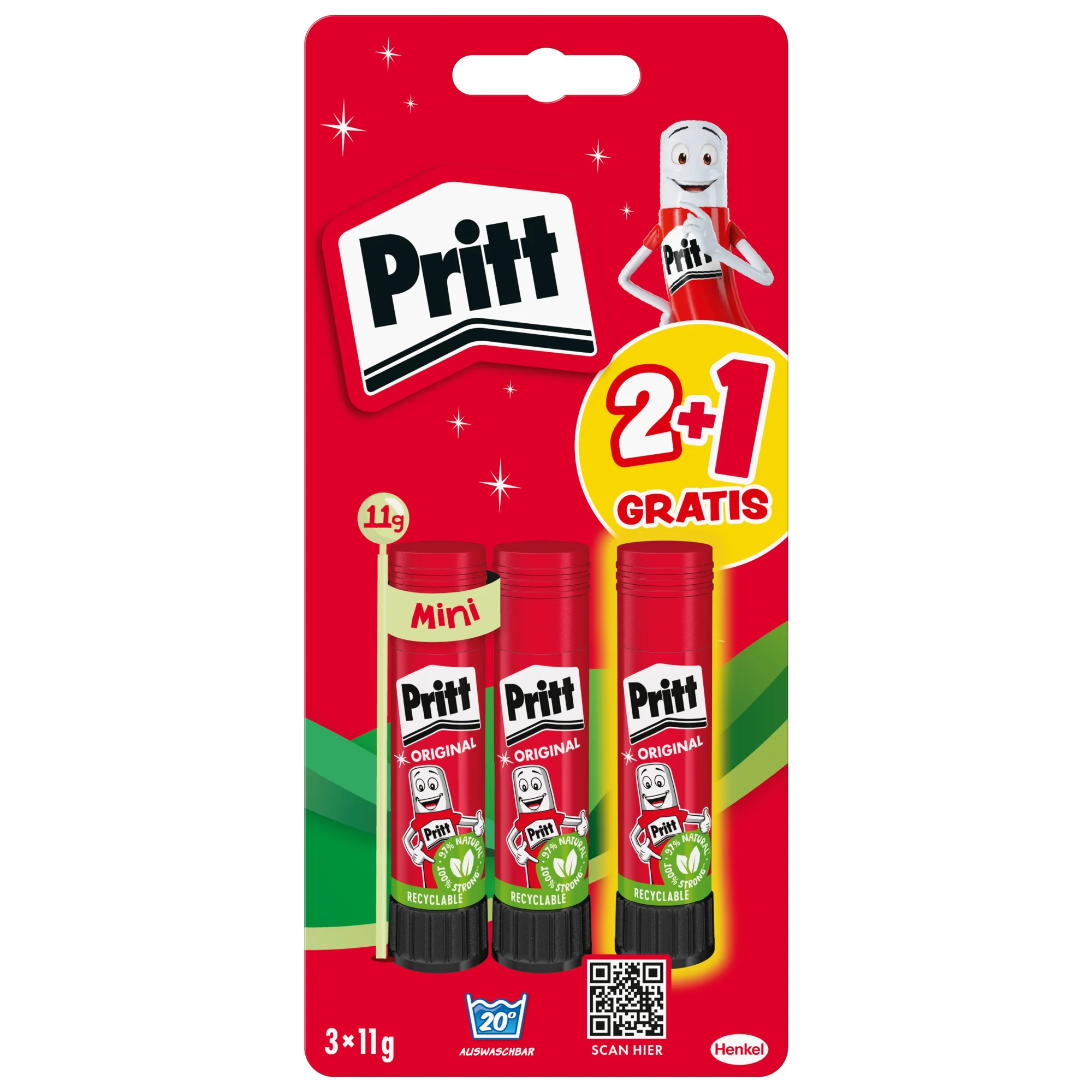 Pritt Klebestift BTS 2025, 3 x 11 g, Blister (EAN: 4057278016567)