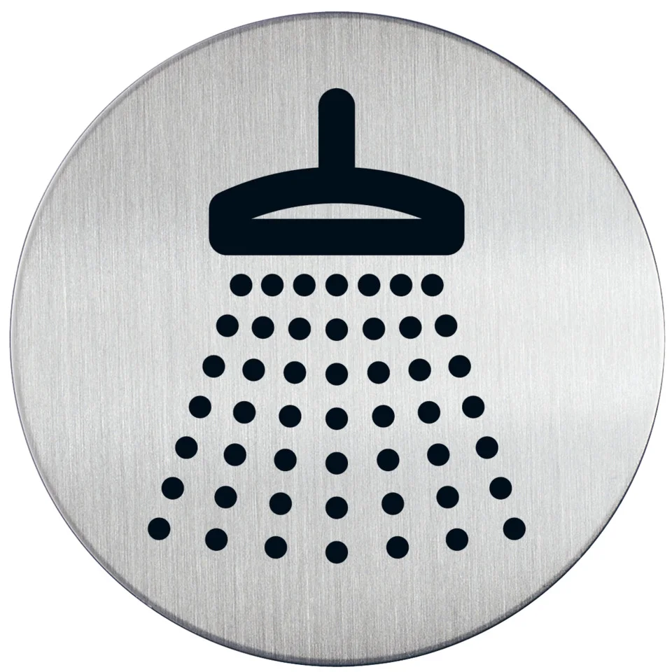DURABLE Piktogramm "Dusche", Durchmesser: 83 mm, silber (EAN: 4005546403144)