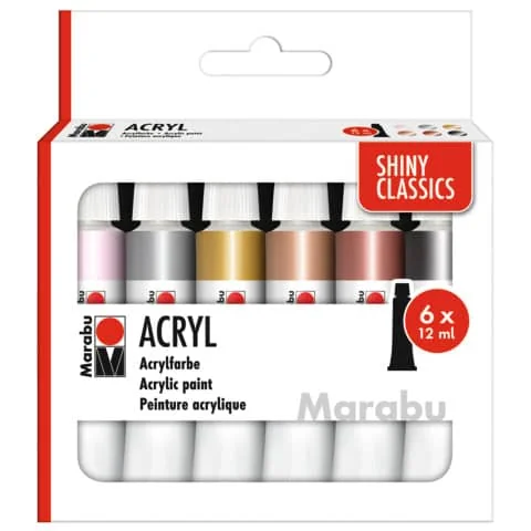 Marabu Acrylfarben-Set SHINY CLASSICS, 6 x 12 ml (EAN: 4068247003426)