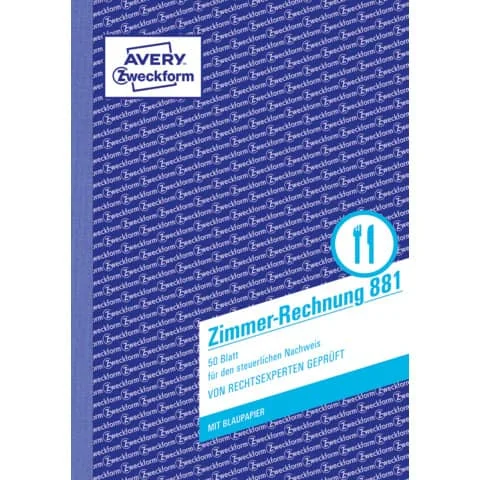 AVERY Zweckform Formularbuch "Zimmer-Rechnung", A5 hoch (EAN: 4004182008812)