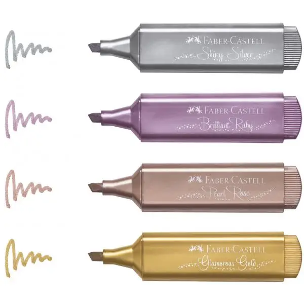 FABER-CASTELL Textmarker TEXTLINER 46 METALLIC, silber (EAN: 4005401546610)