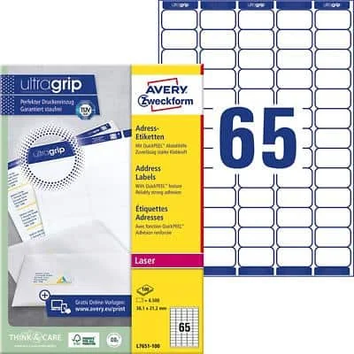 AVERY Mini-Laser-Adressetikett, 38,1 x 21,2 mm, weiß, blanc (EAN: 3266550263259)