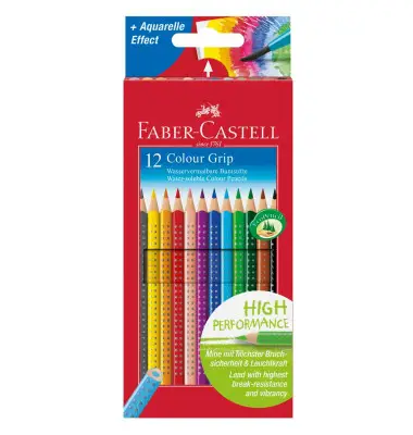 FABER-CASTELL Dreikant-Buntstifte Colour GRIP, 12er Etui (EAN: 4005401124122)