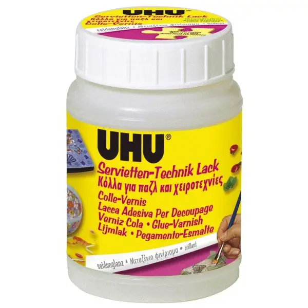 UHU Servietten-Technik-Lack, seidenglanz, Inhalt: 150 ml (EAN: 4026700474350)