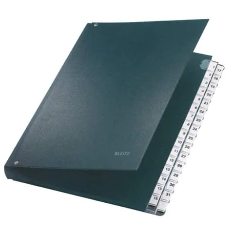 LEITZ Pultordner, A4, 1-31, 32 Fächer, Kunststoff, schwarz (EAN: 4002432311798)