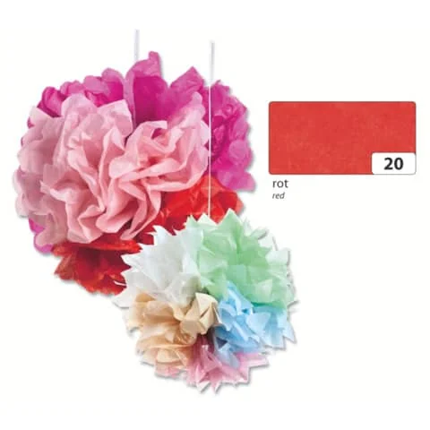 folia Seidenpapier, (B)500 x (H)700 mm, 20 g/qm, rot (EAN: 4001868910209)