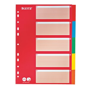 LEITZ Karton-Register, blanko, A4, 5-teilig, mehrfarbig (EAN: 4002432367870)