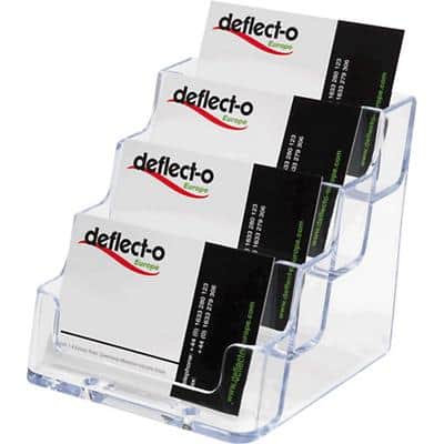 deflecto Visitenkartenhalter, 4 Fächer, glasklar (EAN: 0079916708416)