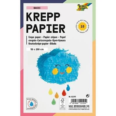 folia Krepppapier-Rollen BASIC, 500 mm x 2 m, sortiert (EAN: 4001868121254)