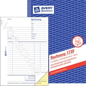 AVERY Zweckform Formularbuch "Rechnung", SD, 4+1 GRATIS (EAN: 4004182205747)
