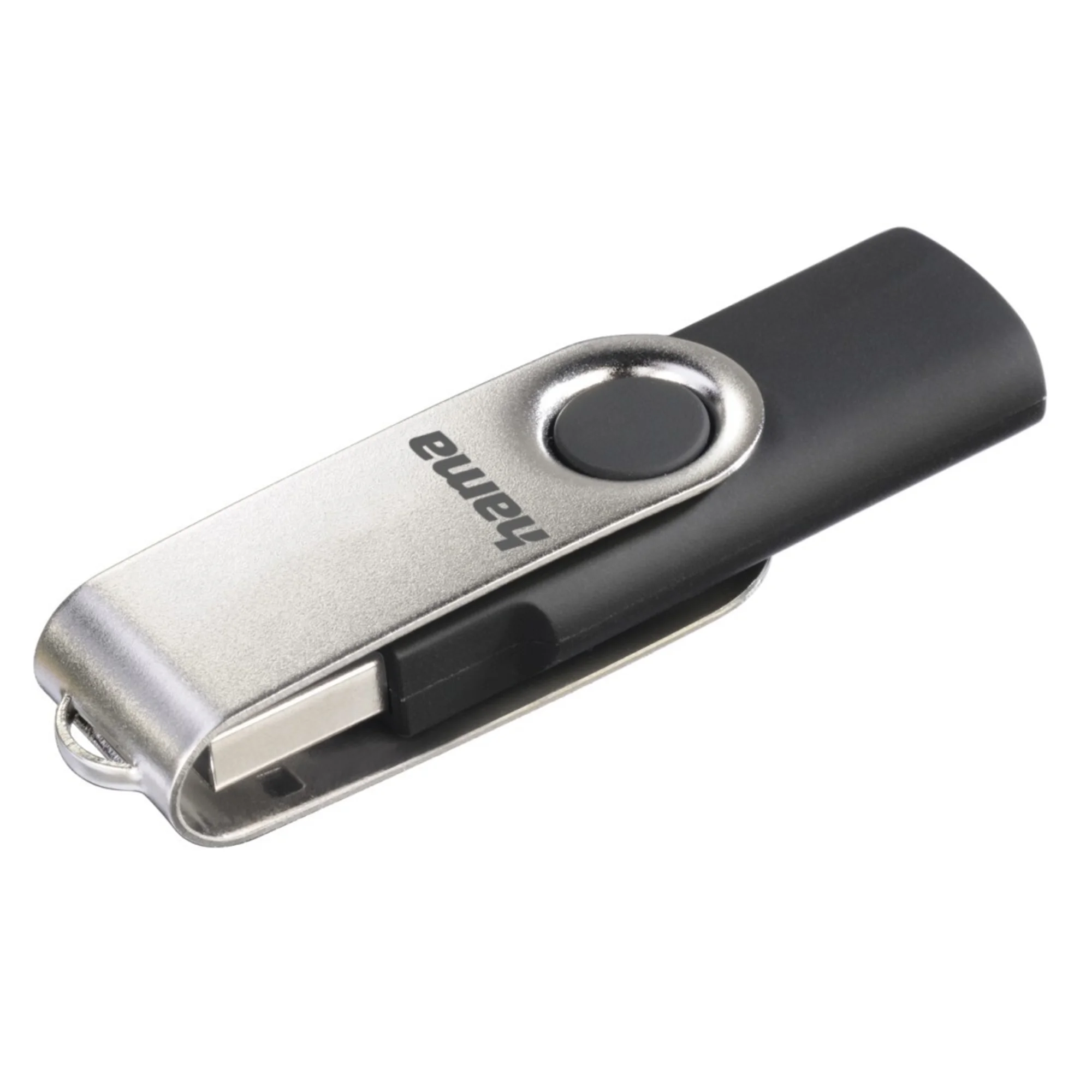 hama USB 2.0 Speicherstick "Rotate", 32 GB, schwarz/silber (EAN: 4047443161215)