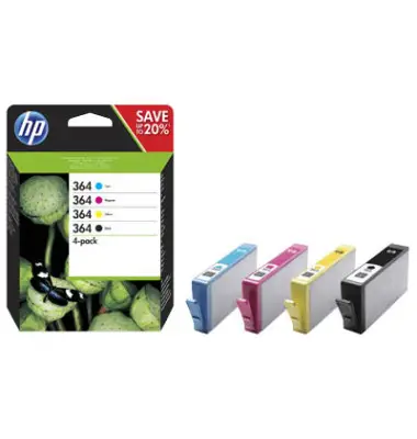 hp Multipack hp 364 (N9J73AE) für hp, schwarz/farbig (EAN: 0889894508904)