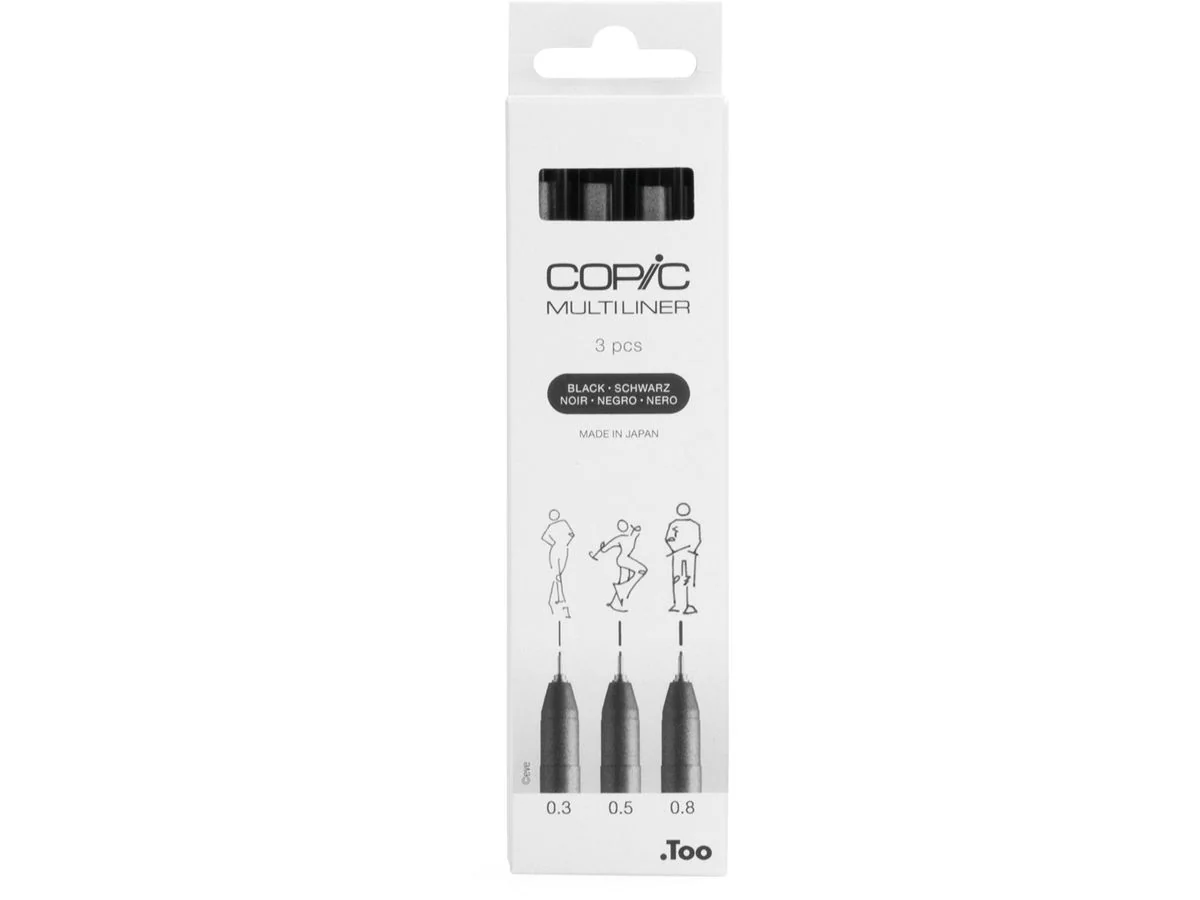COPIC Fineliner MULTILINER, schwarz, 3er Set (EAN: 4013695266046)